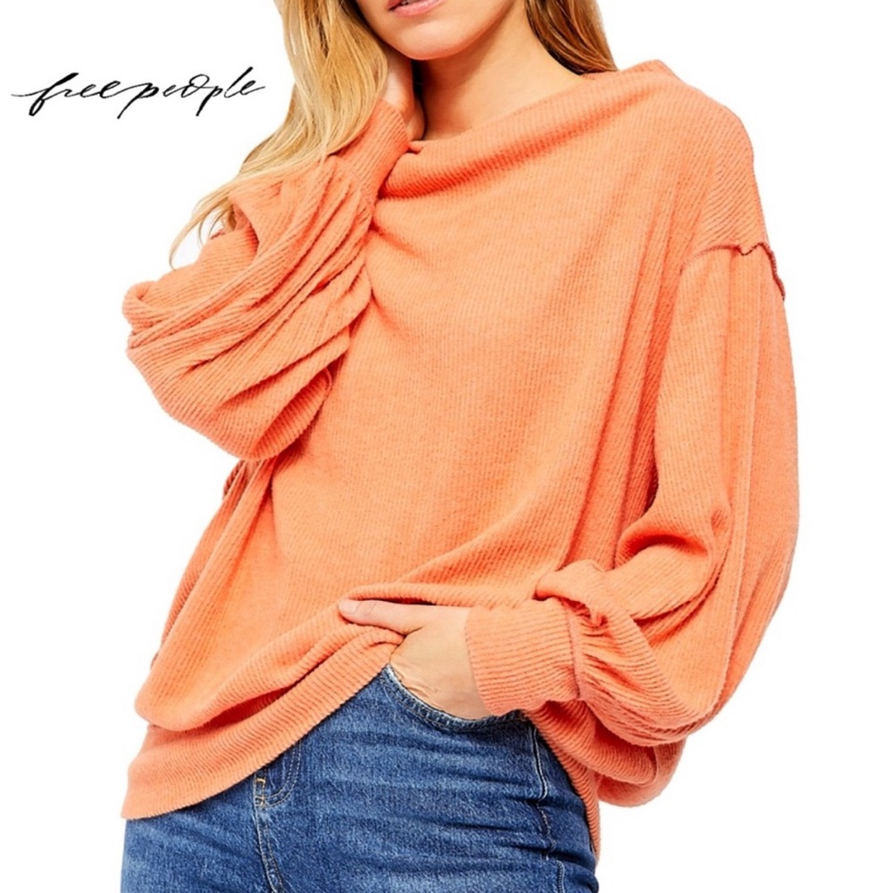 Free People Main Squeeze Hacci Sweater in Cayenne Orange Size Medium
